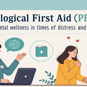 Psychological First Aid (PFA): Supporting Mental Wellness in Times of Distress and Crisis 110 Illustration about Psychological First Aid (PFA) showing a professional offering support and guidance to individuals in distress, with mental health and medical icons in the background.